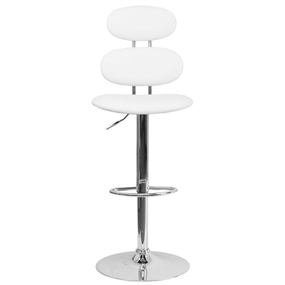 White Vinyl Barstool