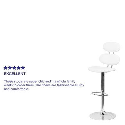 White Vinyl Barstool