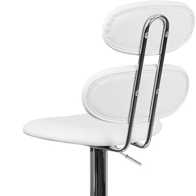 White Vinyl Barstool