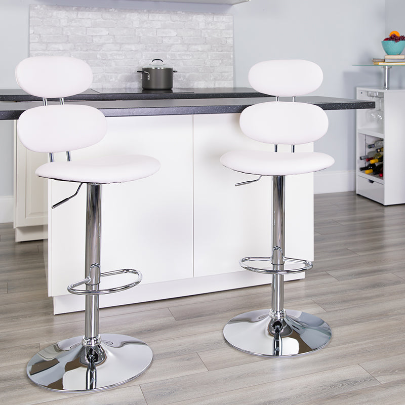 White Vinyl Barstool