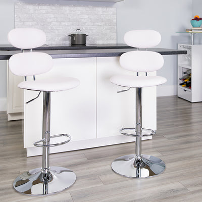 White Vinyl Barstool