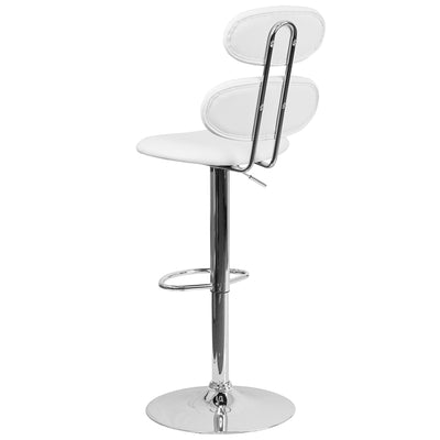 White Vinyl Barstool