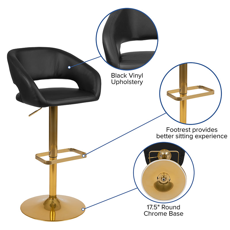 Black Vinyl Barstool