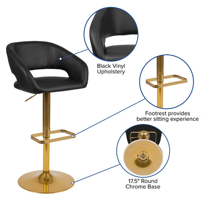 Black Vinyl Barstool