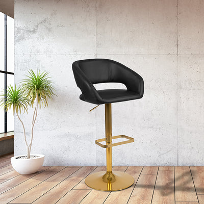Black Vinyl Barstool