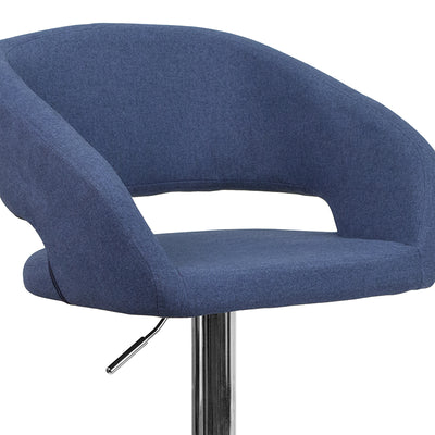 Blue Fabric Barstool