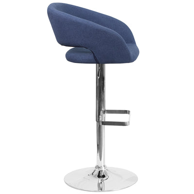 Blue Fabric Barstool