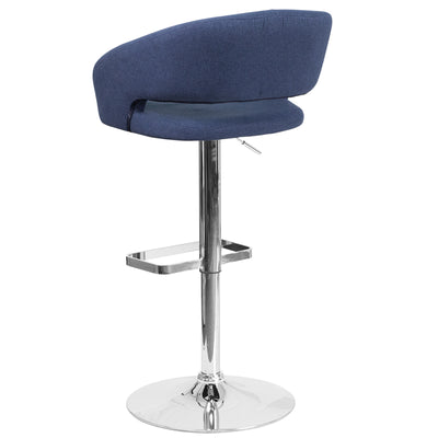 Blue Fabric Barstool