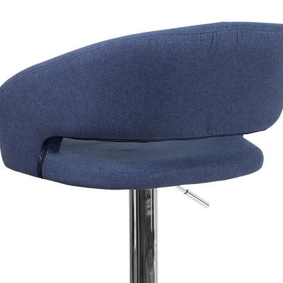 Blue Fabric Barstool