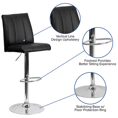 Black Vinyl Barstool