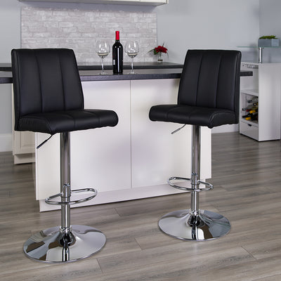 Black Vinyl Barstool