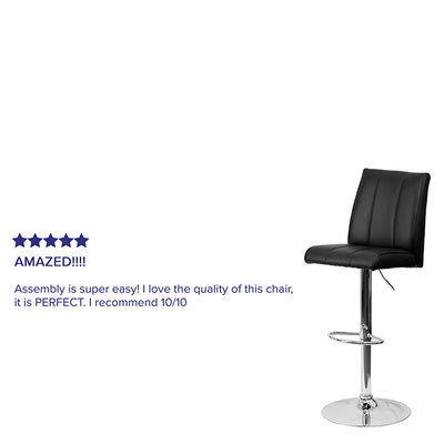 Black Vinyl Barstool