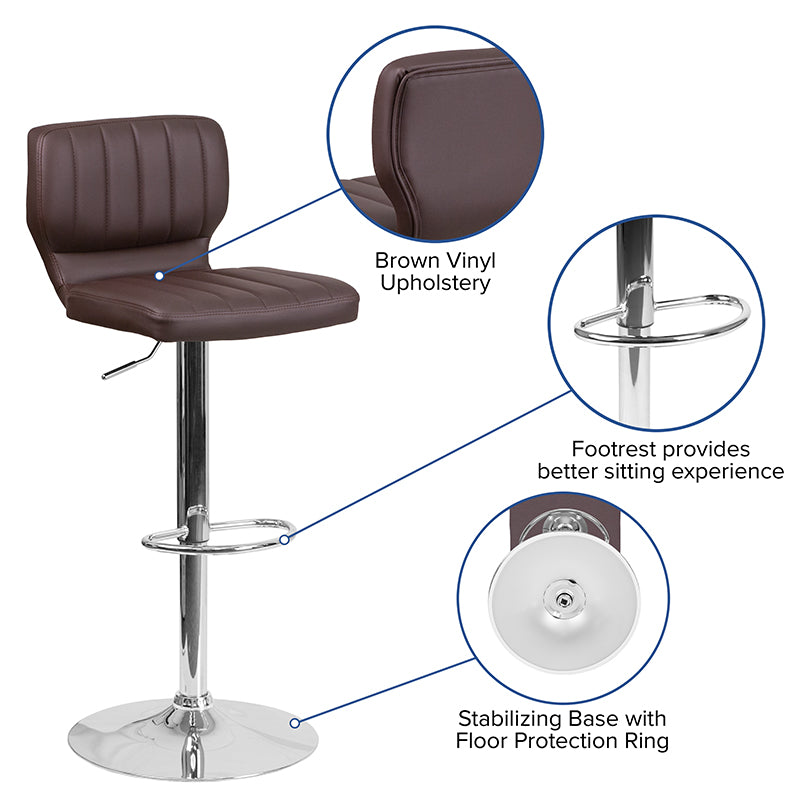 Brown Vinyl Barstool