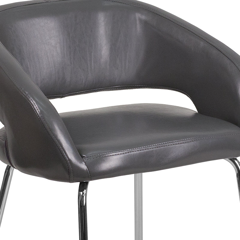 Gray Leather Side Chair