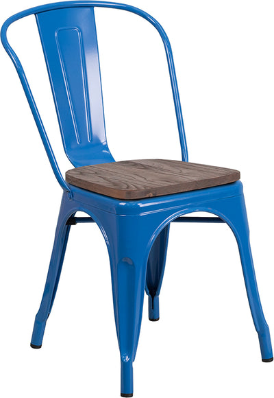 Blue Metal Stack Chair