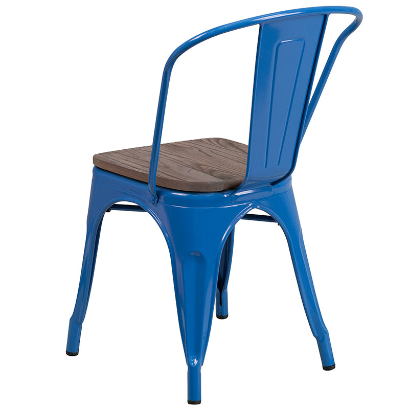 Blue Metal Stack Chair