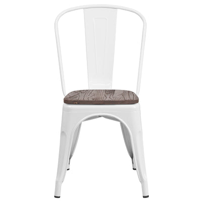 White Metal Stack Chair