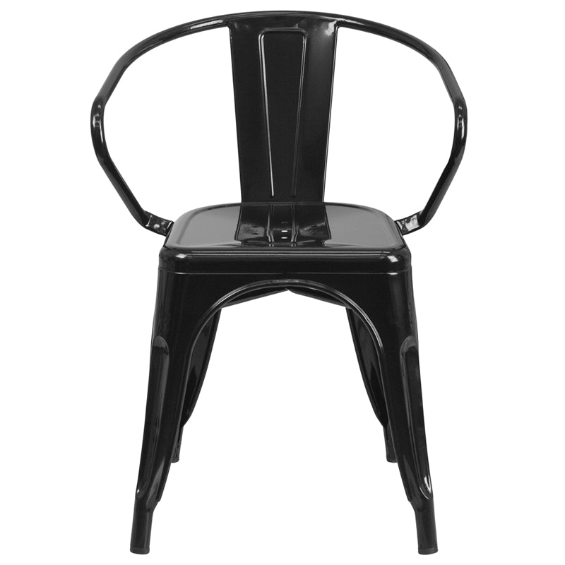 Black Metal Chair With Arms