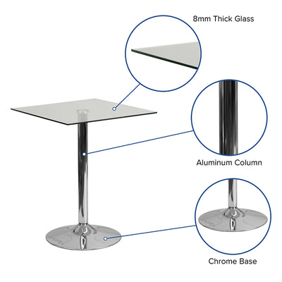 23.75sq Glass Table-30 Base