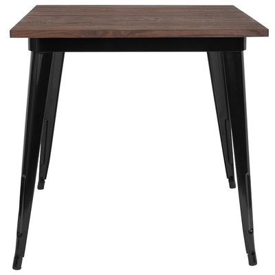 31.5sq Black Metal Table