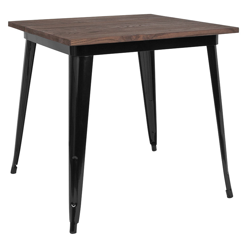 31.5sq Black Metal Table