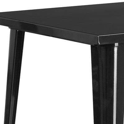 31.5sq Black Metal Bar Table