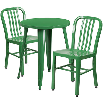 24rd Green Metal Table Set