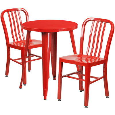 24rd Red Metal Table Set