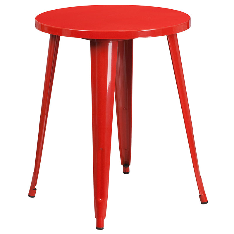 24rd Red Metal Table Set