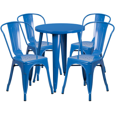 24rd Blue Metal Table Set
