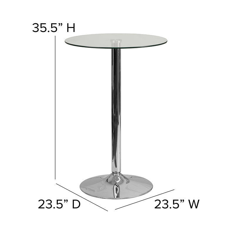 23.5rd Glass Table-35.5 Base