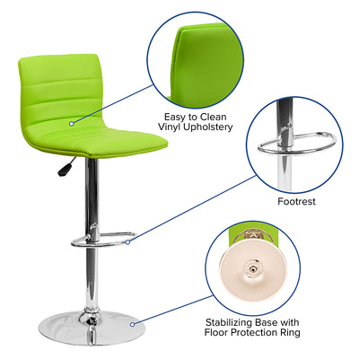 Green Vinyl Barstool