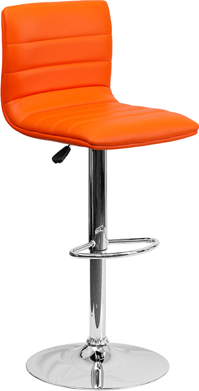 Orange Vinyl Barstool