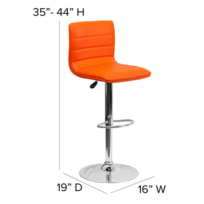 Orange Vinyl Barstool