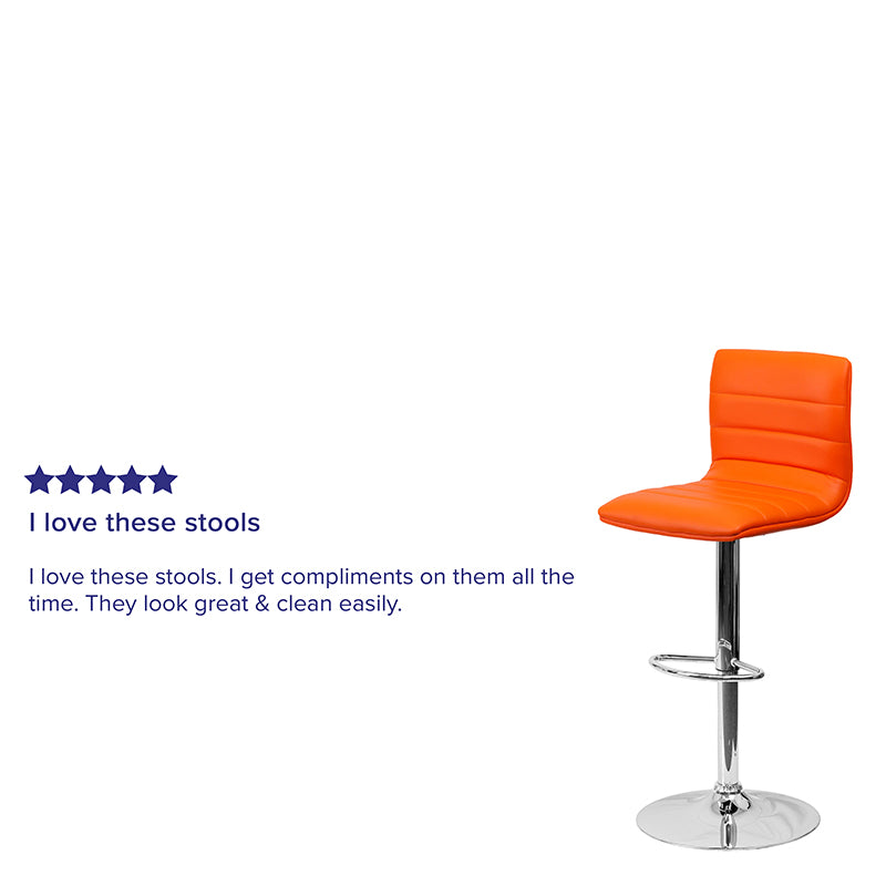 Orange Vinyl Barstool