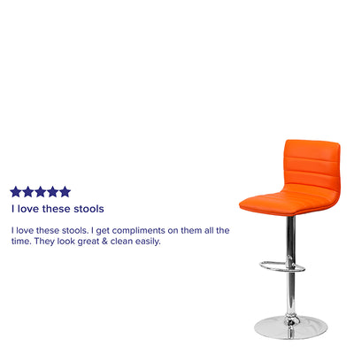 Orange Vinyl Barstool