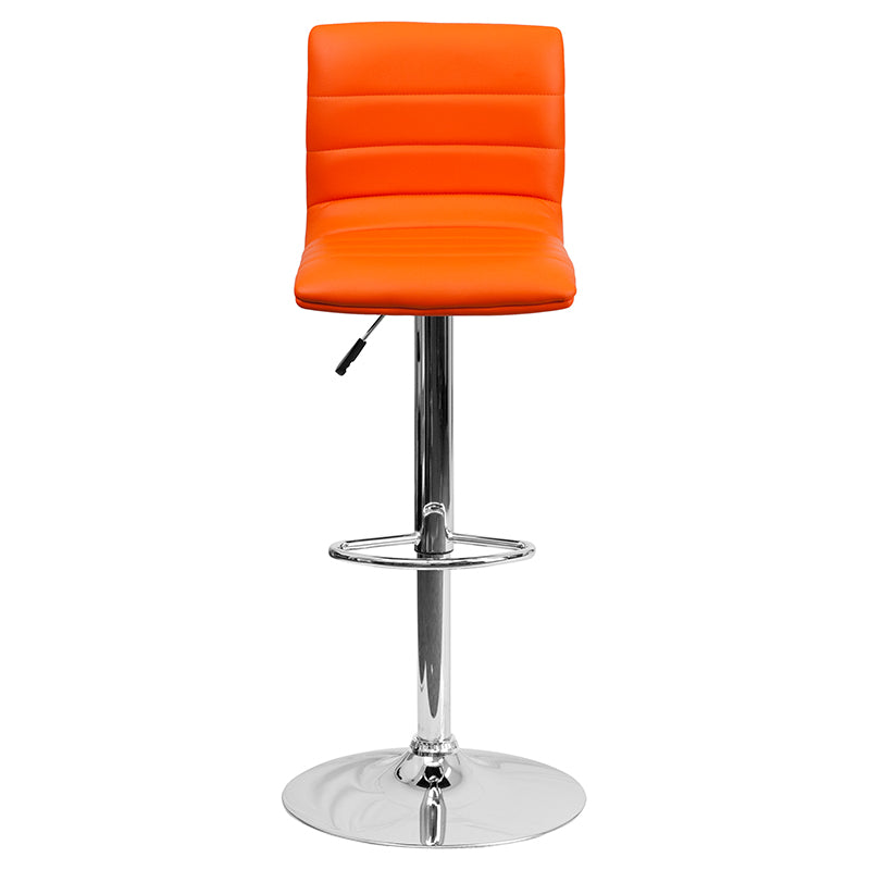 Orange Vinyl Barstool