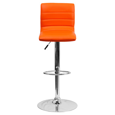 Orange Vinyl Barstool