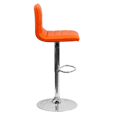 Orange Vinyl Barstool