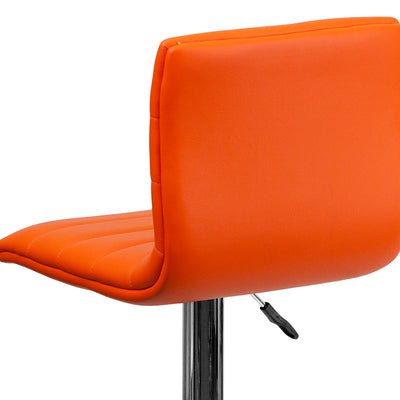 Orange Vinyl Barstool