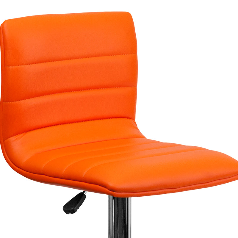Orange Vinyl Barstool