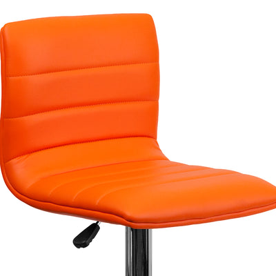 Orange Vinyl Barstool