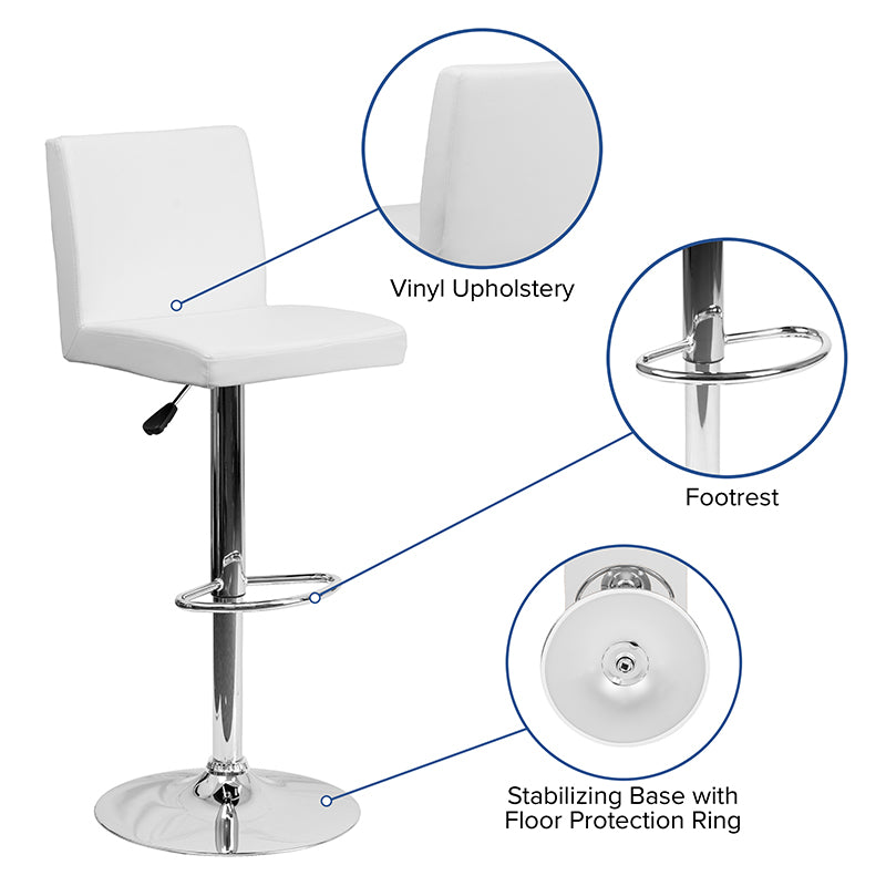 White Vinyl Barstool
