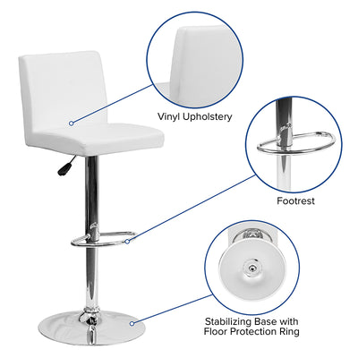 White Vinyl Barstool