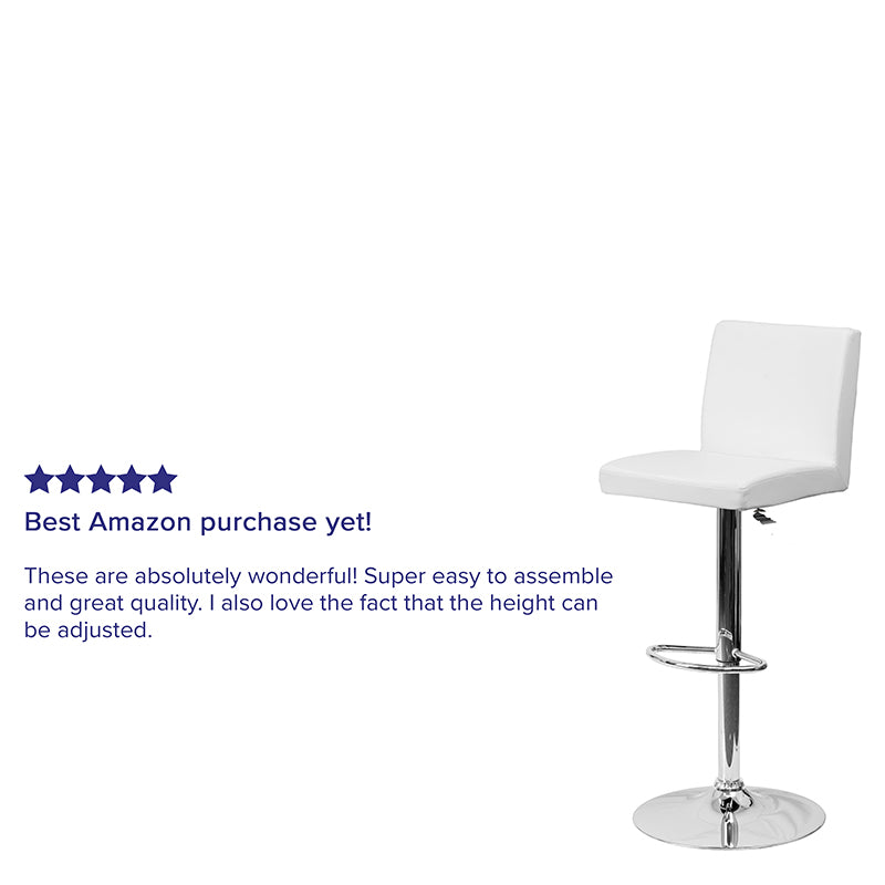 White Vinyl Barstool