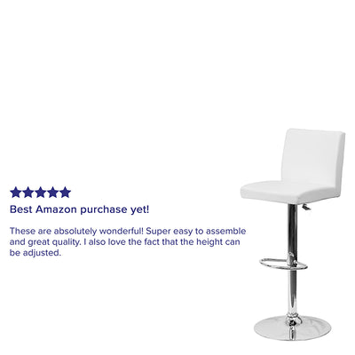 White Vinyl Barstool