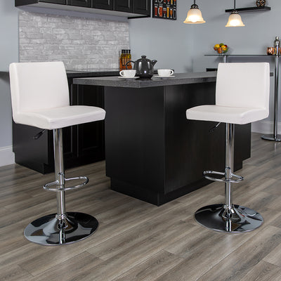White Vinyl Barstool