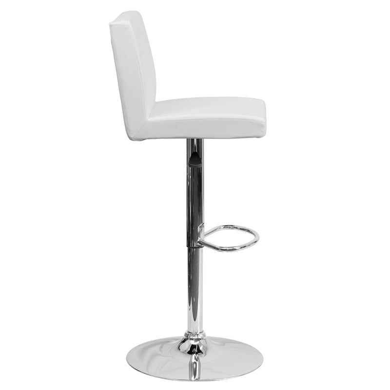 White Vinyl Barstool
