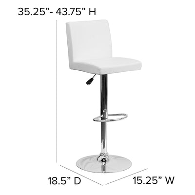 White Vinyl Barstool