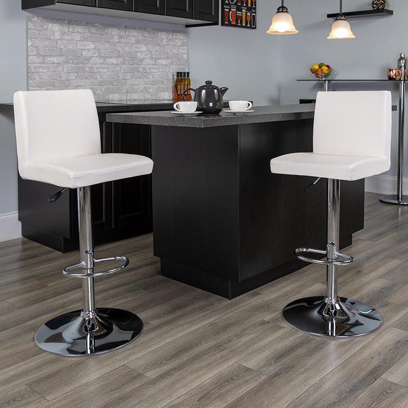 White Vinyl Barstool